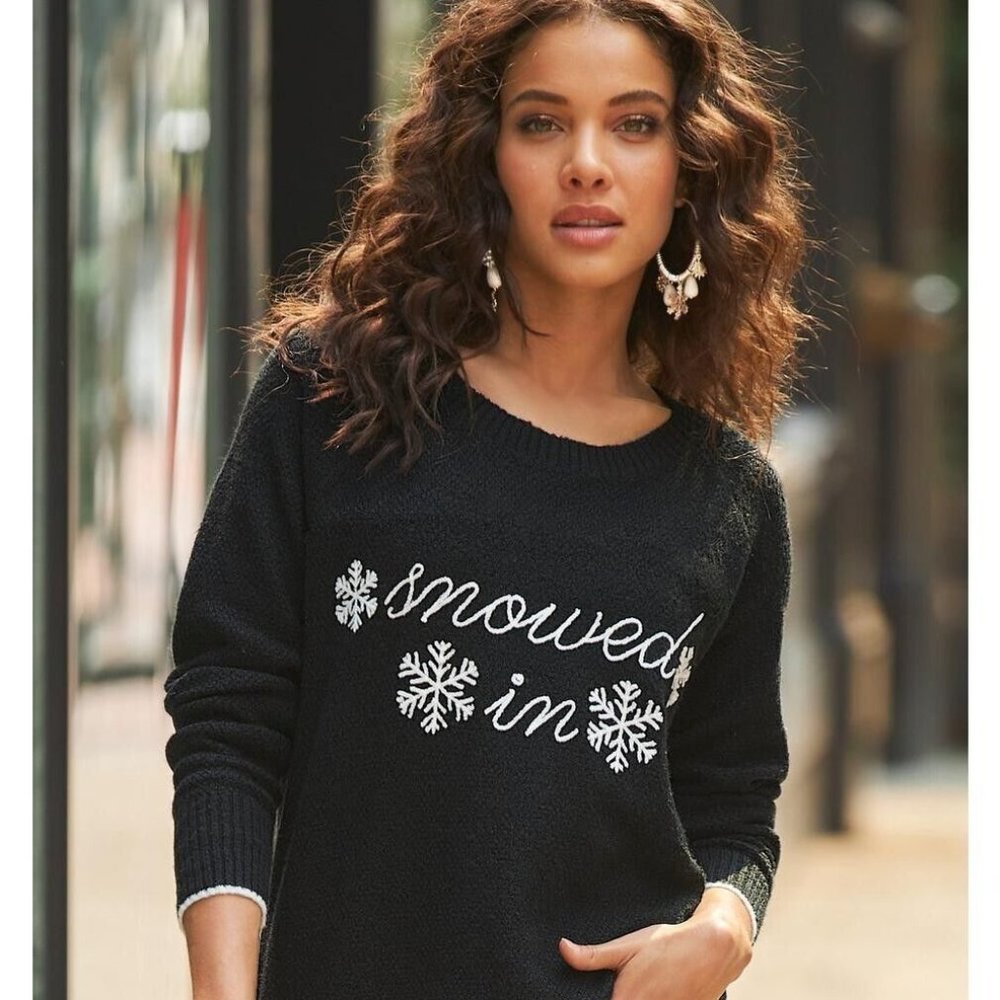 BOSTON PROPER SNOW GRAPHIC SWEATER SIZE: XS